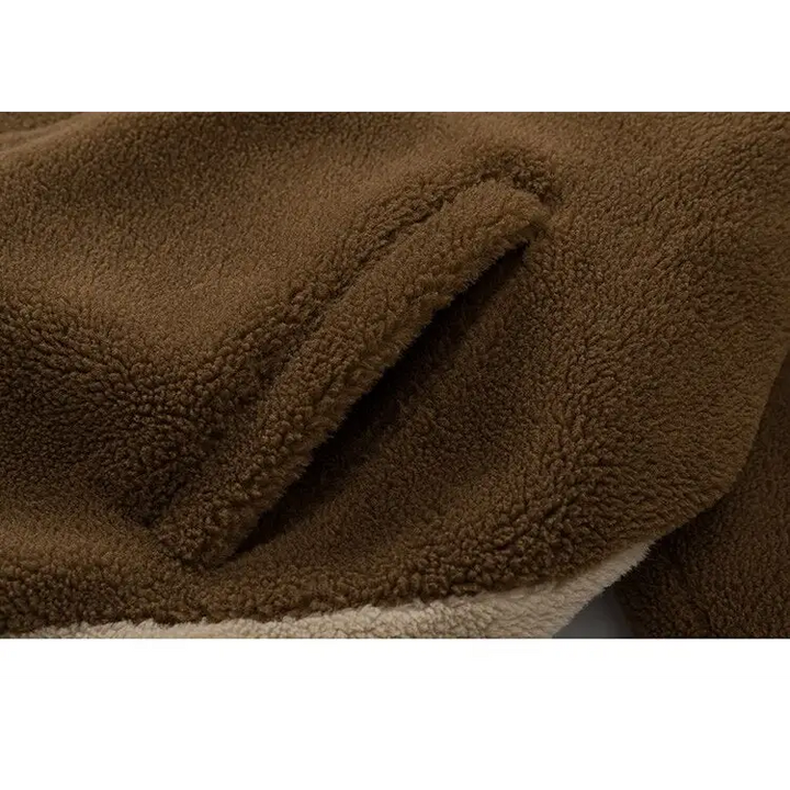 Y2k furry fleece zip jacket for warmth and style