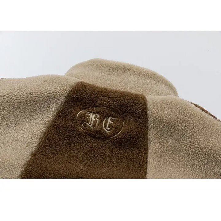 Y2k furry fleece zip jacket for warmth and style