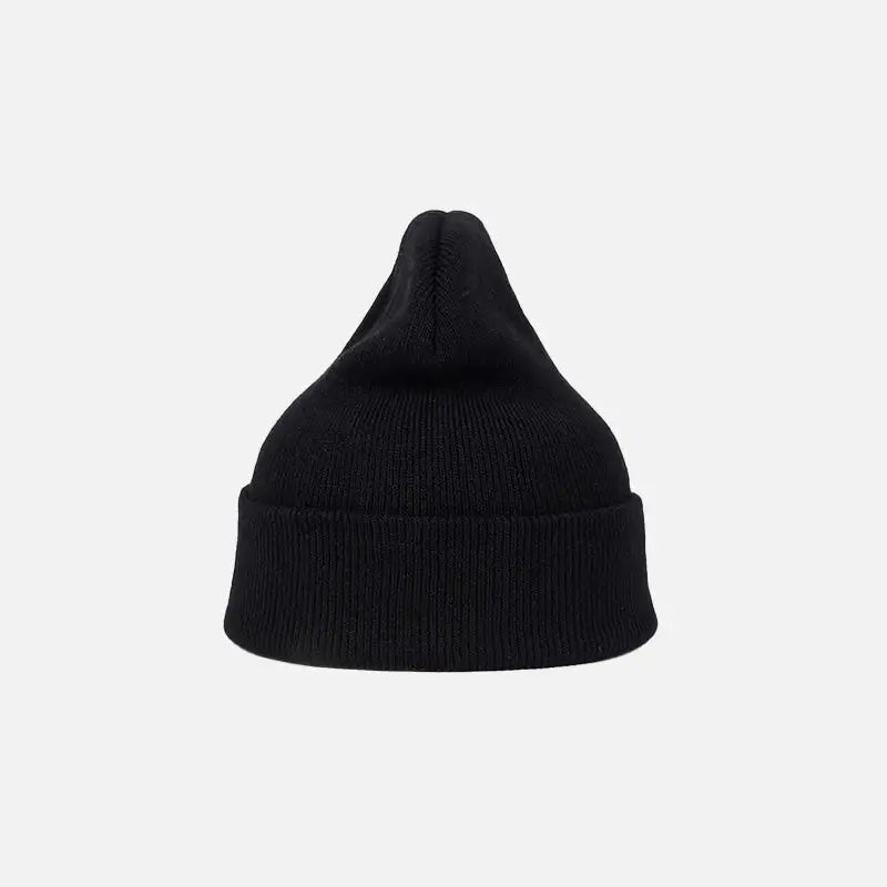 Vibrant gangster knitted beanie for y2k style - black - beanies