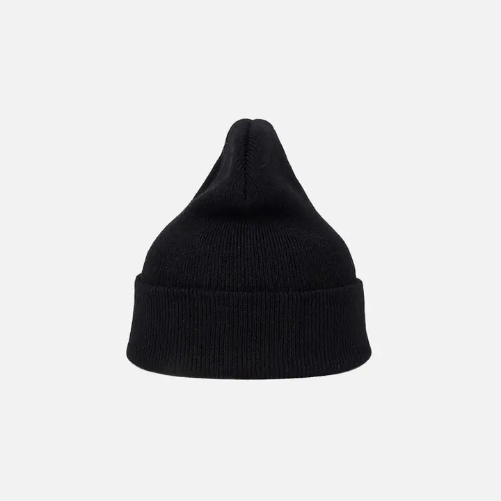 Vibrant gangster knitted beanie for y2k style - black - beanies