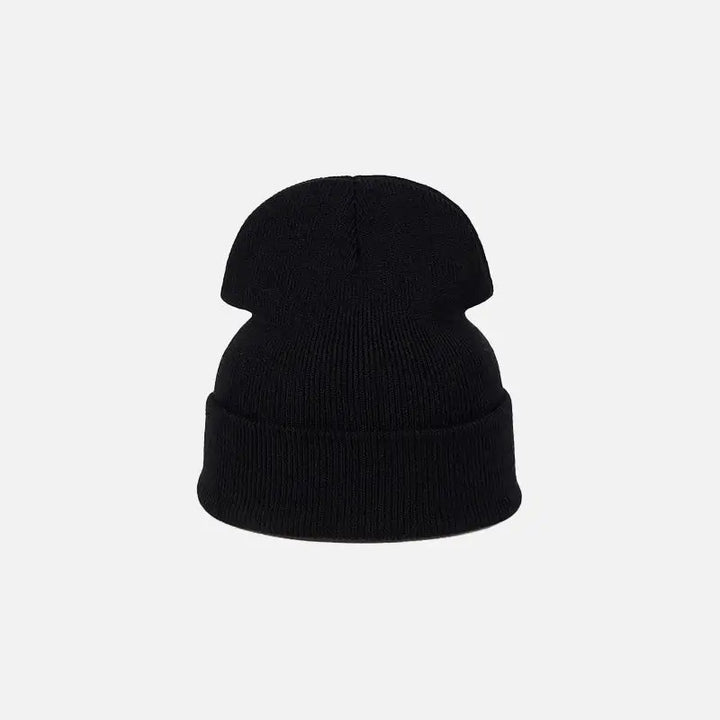 Vibrant gangster knitted beanie for y2k style - black - beanies