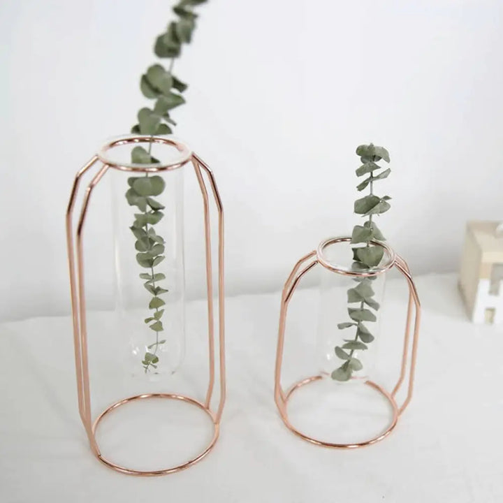 Geometric tube vase for dark academia and aesthetic decor