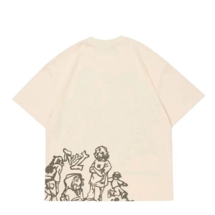 Ghettto playground beige y2k tee for urban fashion lovers