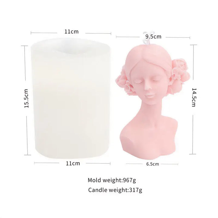 Girl portrait candle mold for unique artistic creations - a - making kits