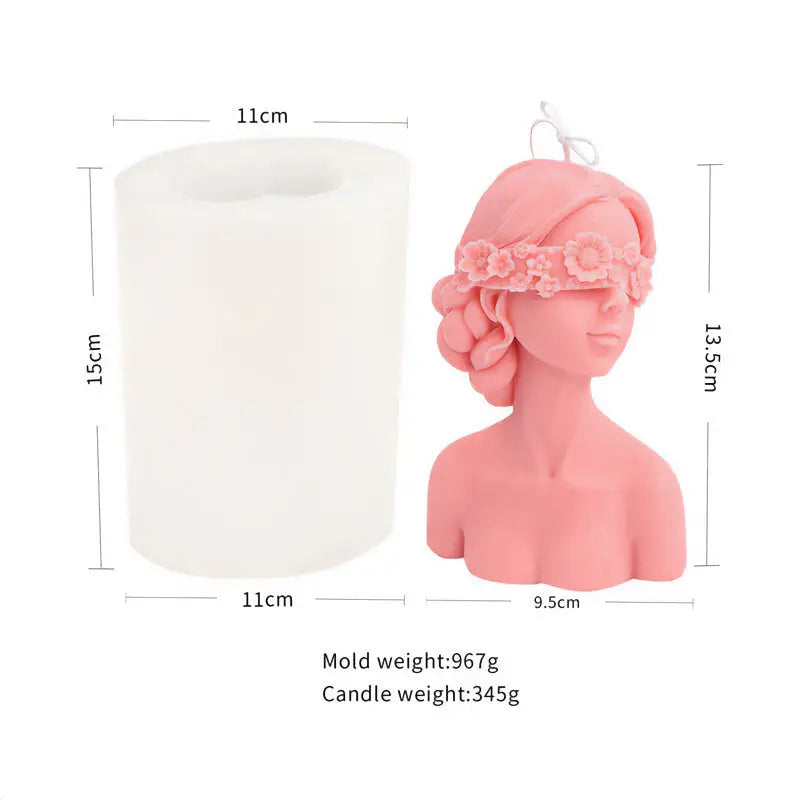 Girl portrait candle mold for unique artistic creations - b - making kits