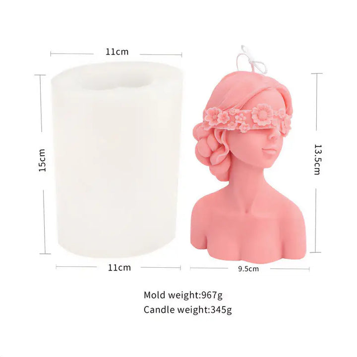 Girl portrait candle mold for unique artistic creations - b - making kits