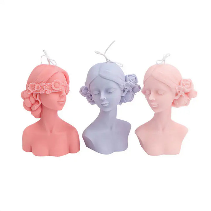 Girl portrait candle mold for unique artistic creations - making kits