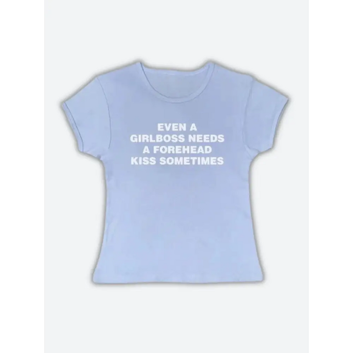 Bold y2k crop top with eye-catching print and comfortable fit - blue / s - tee