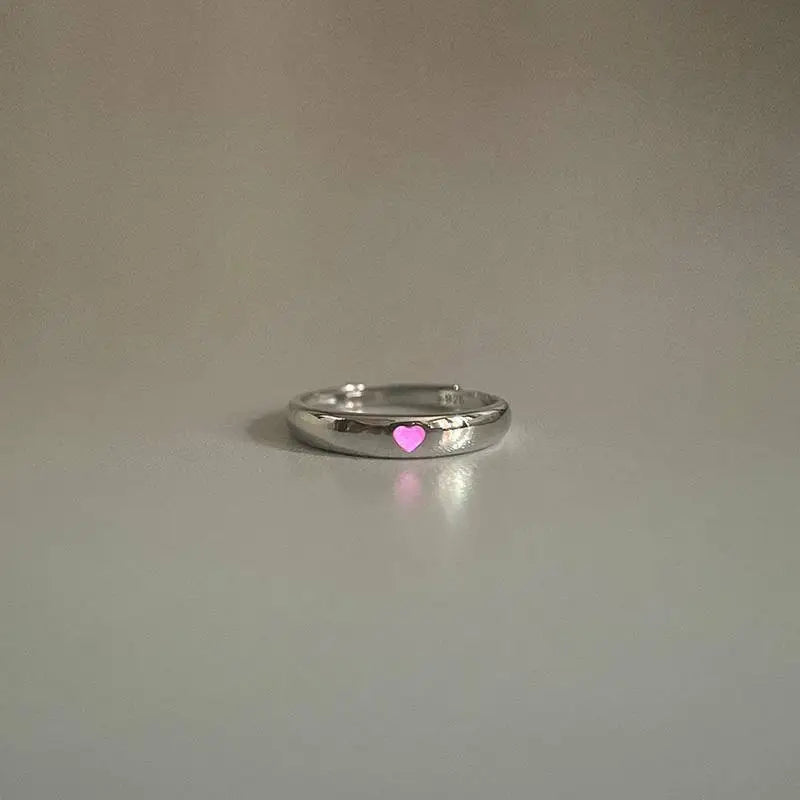 Glow in dark heart ring for enchanting nighttime style - ring