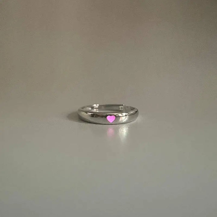 Glow in dark heart ring for enchanting nighttime style - ring