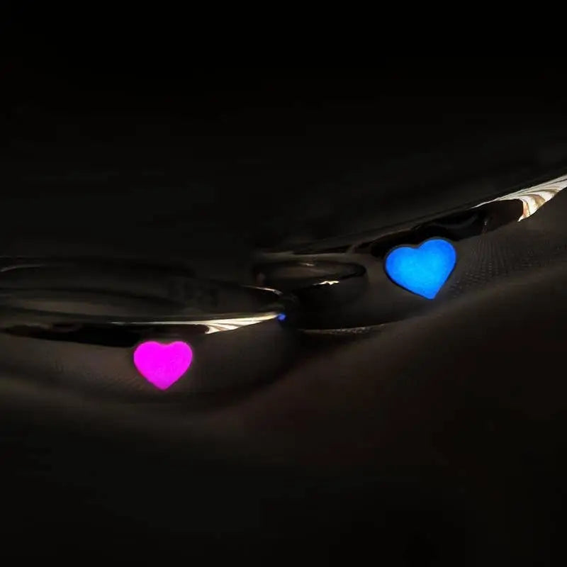 Glow in dark heart ring for enchanting nighttime style - ring