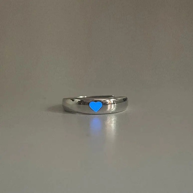 Glow in dark heart ring for enchanting nighttime style - ring