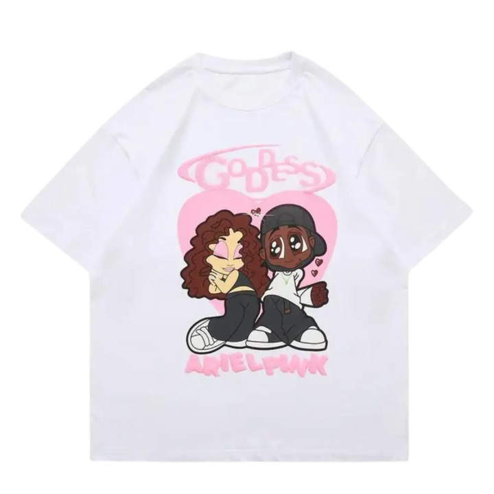 Y2k goddess tee for stylish comfort in urban fashion - white / m