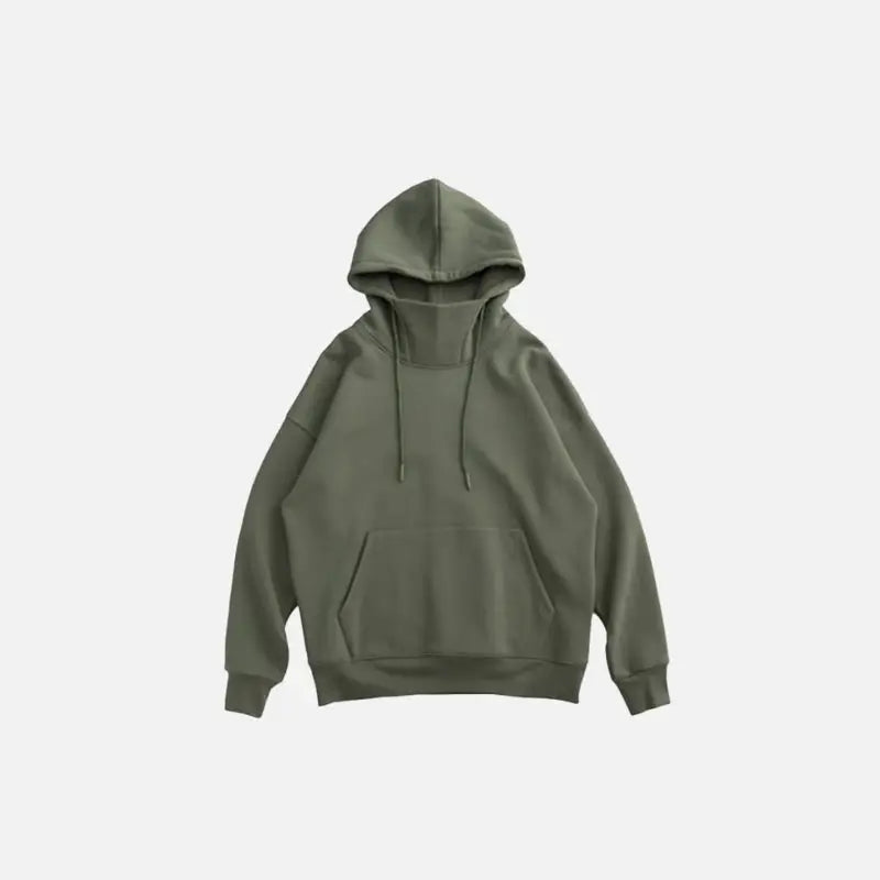 Going up y2k mock neck hoodie for stylish streetwear essentials - charcoal green / xl - hoodies