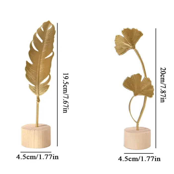 Gold leaf room decor ornament for aesthetic spaces