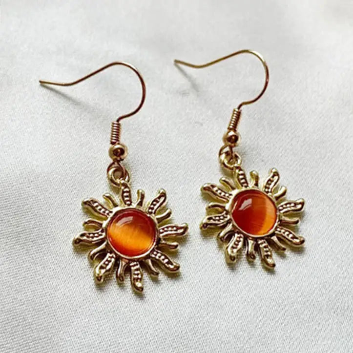 Golden hour sun earrings for a stunning aesthetic look - earrings