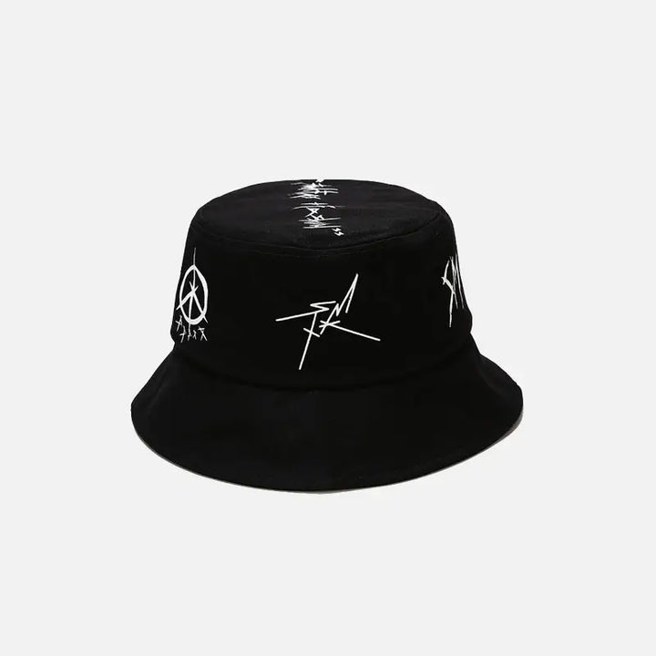 Good and evil y2k bucket hat for stylish outfits black hats