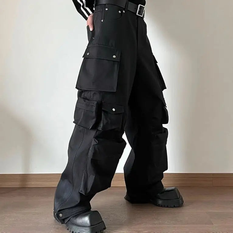 a man wearing black pants and a shirt