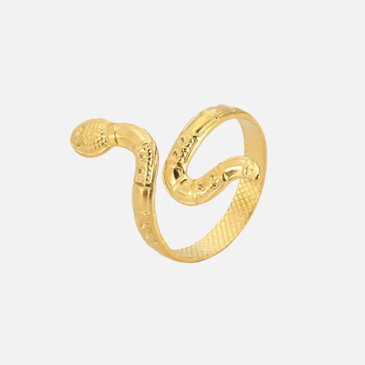 Gothic cobra snake stainless steel ring for bold style - a gold / resizable - rings