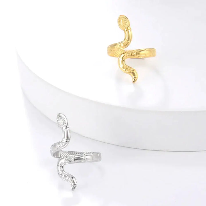 Gothic cobra snake stainless steel ring for bold style - rings