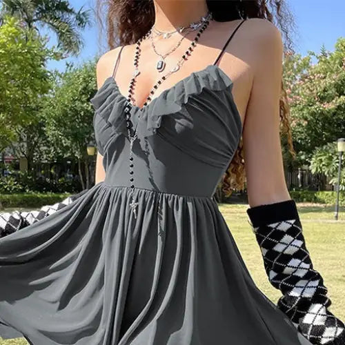 Unique gothic dress for bold and dark style fashion - s