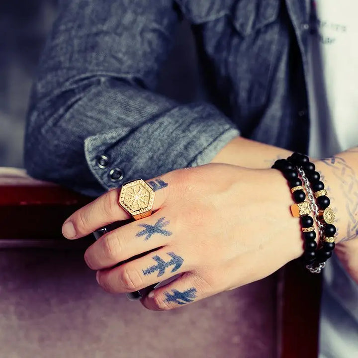 Gothic lori nordic compass ring y2k in high-quality materials - rings