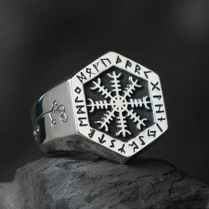 Gothic lori nordic compass ring y2k in high-quality materials - rings