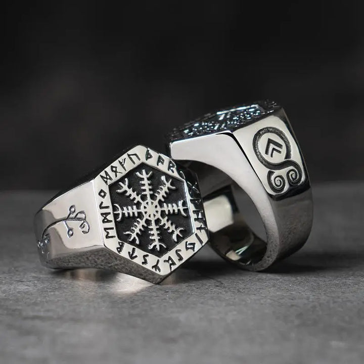 Gothic lori nordic compass ring y2k in high-quality materials - rings