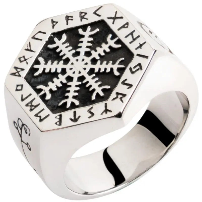 Gothic lori nordic compass ring y2k in high-quality materials - silver / us code 7 circumference 54mm - rings