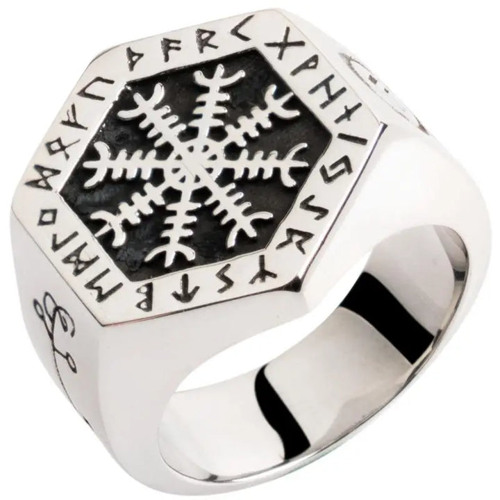 Gothic lori nordic compass ring y2k in high-quality materials - silver / us code 7 circumference 54mm - rings
