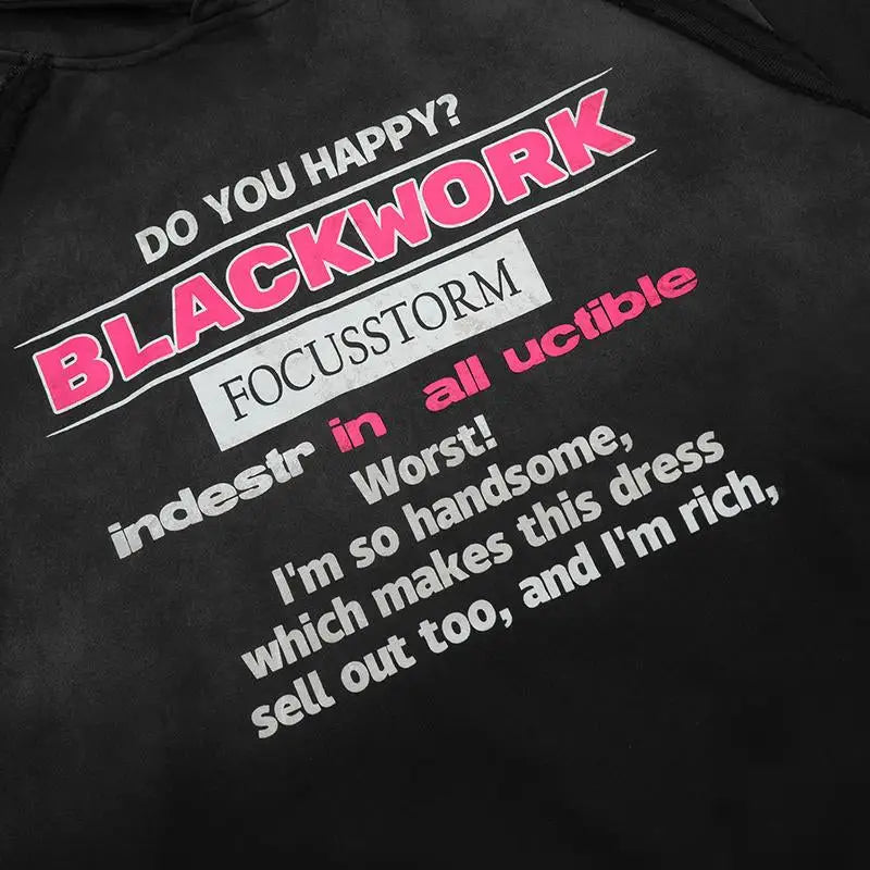 Y2k gradient letter print oversized hoodie for streetwear style - hoodies