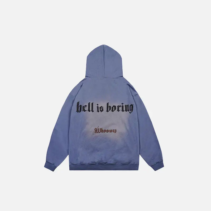 Y2k gradient print loose hooded sweatshirt for comfort and style - hoodies