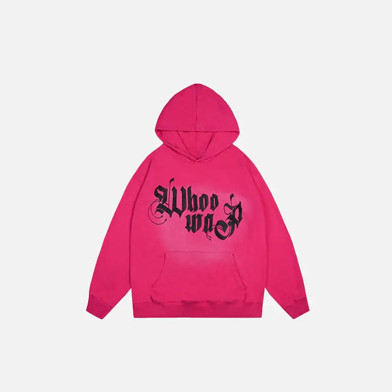 Y2k gradient print loose hooded sweatshirt for comfort and style - red / m - hoodies