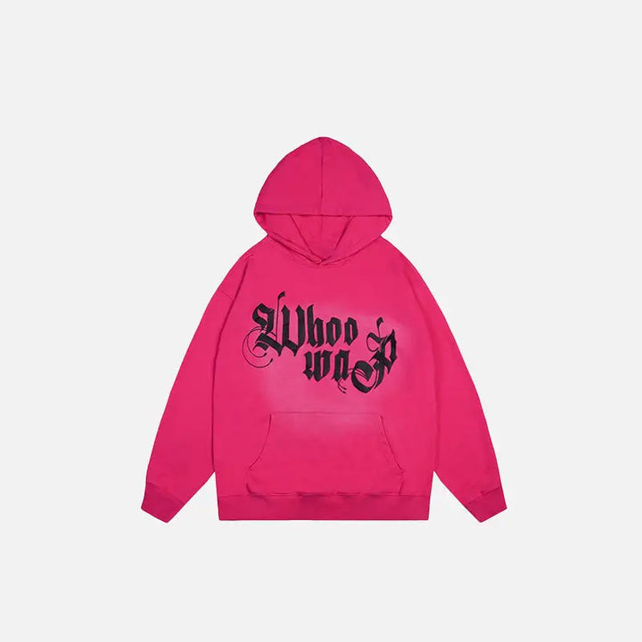 Y2k gradient print loose hooded sweatshirt for comfort and style - red / m - hoodies