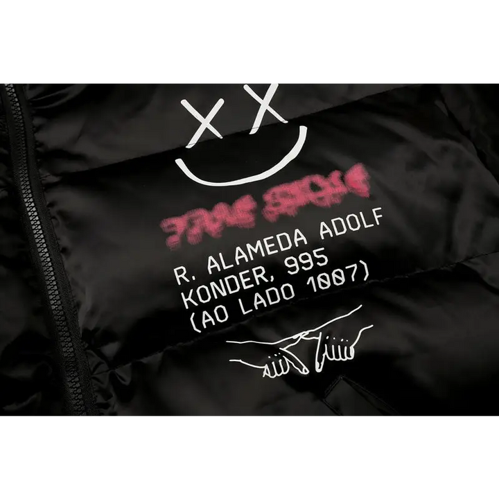 Graffiti y2k cotton quilted jacket for comfort and style - puffer jackets