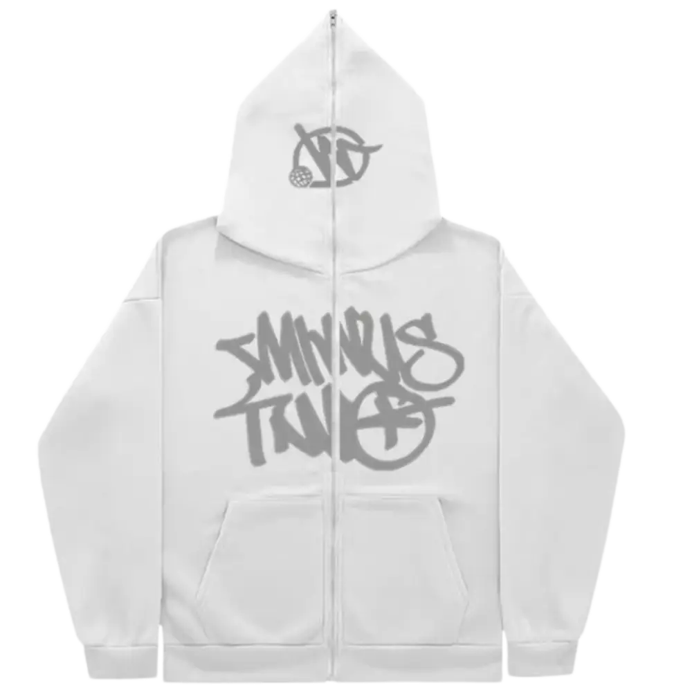 Graffiti print weiß zipper y2k for urban fashion enthusiasts - grey / s