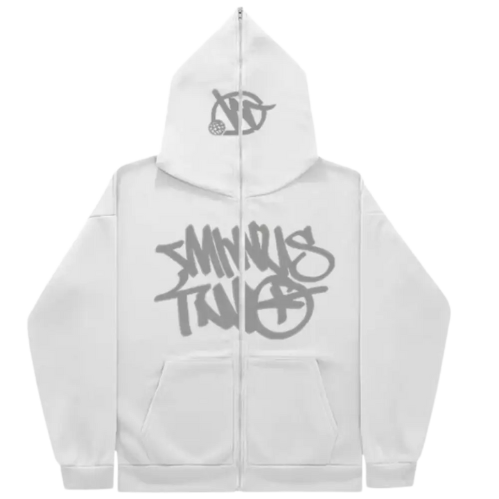 Graffiti print weiß zipper y2k for urban fashion enthusiasts - grey / s