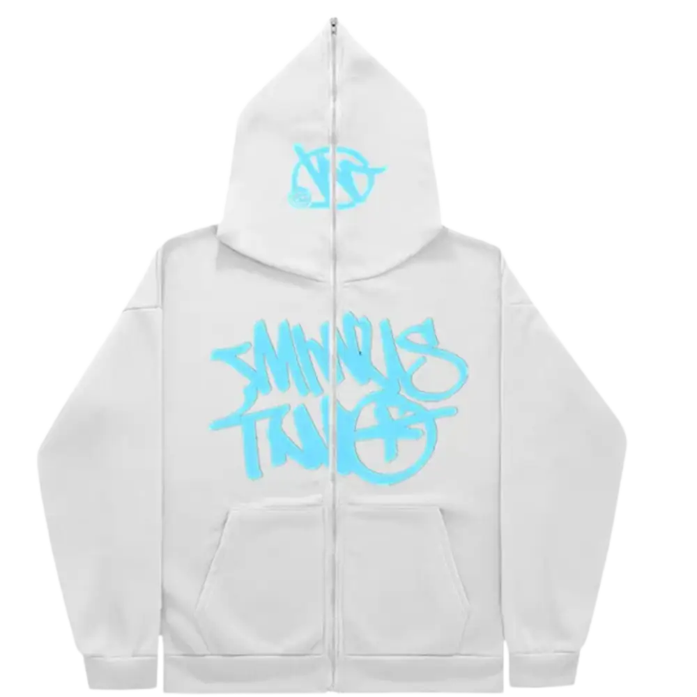 Graffiti print weiß zipper y2k for urban fashion enthusiasts - hell blue / s
