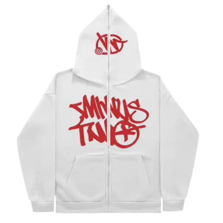 Graffiti print weiß zipper y2k for urban fashion enthusiasts - red / s