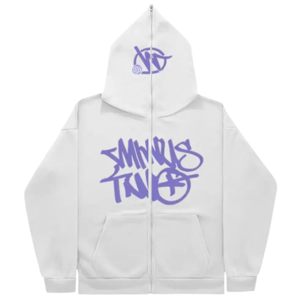 Graffiti print weiß zipper y2k for urban fashion enthusiasts - purplet blue / s