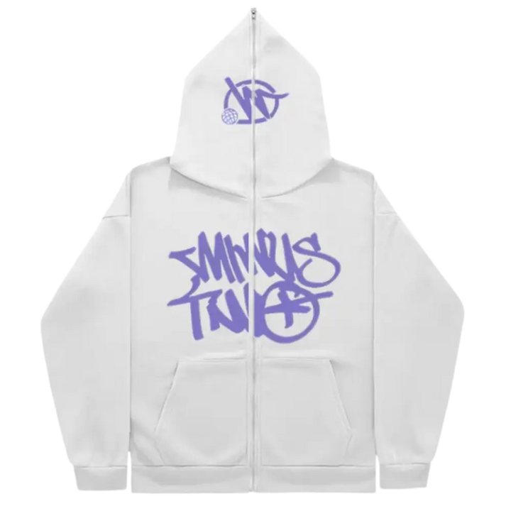 Graffiti print weiß zipper y2k for urban fashion enthusiasts - purplet blue / s