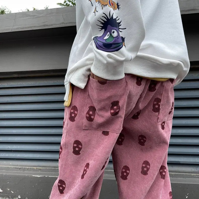 Y2k graphic balaclava streetwear pants