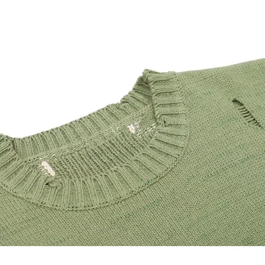 Y2k green sweater with skeleton pattern - choice of sleeves