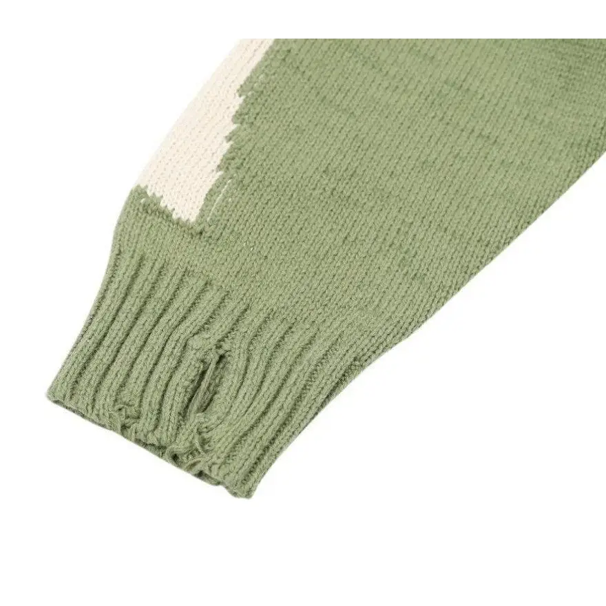 Y2k green sweater with skeleton pattern - choice of sleeves