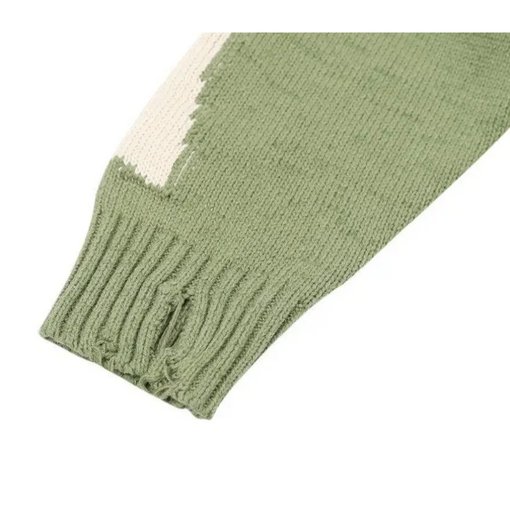 Y2k green sweater with skeleton pattern - choice of sleeves