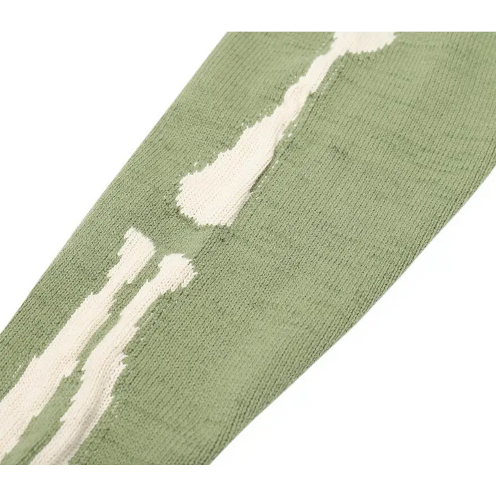 Y2k green sweater with skeleton pattern - choice of sleeves