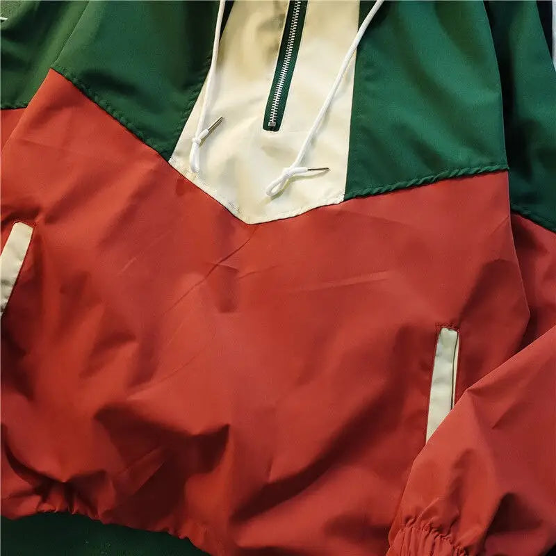 Innovative y2k half-zip hooded jacket for comfort and durability - windbreaker jackets