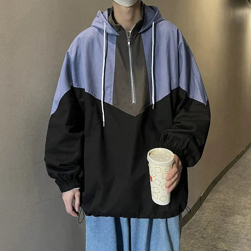 Innovative y2k half-zip hooded jacket for comfort and durability - windbreaker jackets