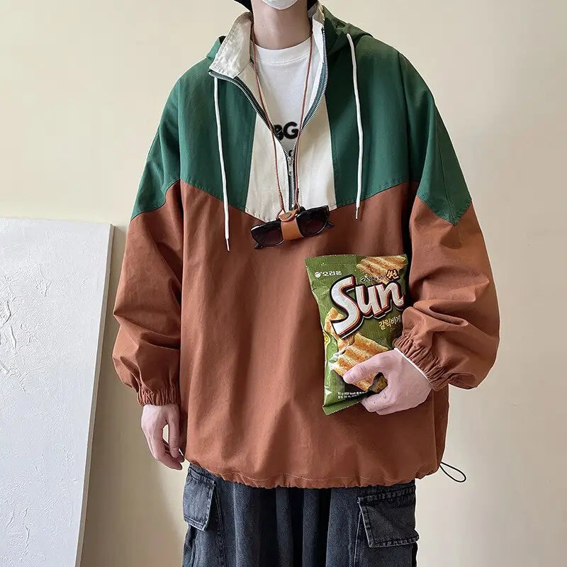 Innovative y2k half-zip hooded jacket for comfort and durability - windbreaker jackets