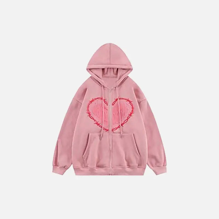 Y2k hard love hoodie with unique print for a bold statement - pink / s - hoodies